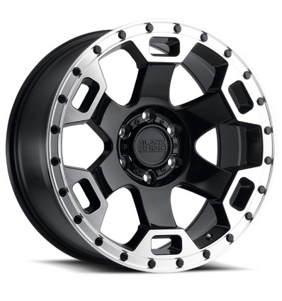 Gauntlet Black Rhino GLOSS BLACK W/ MIRROR MACHINED LIP EDGE (5X127 & 6X139.7 ONLY)