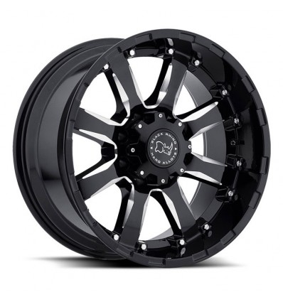 Sierra Black Rhino GLOSS BLACK WITH MILLED SPOKES (10")