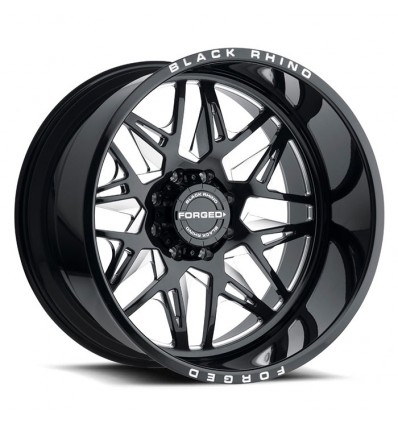 Twister Forged Black Rhino GLOSS BLACK W/ MILLED SPOKES