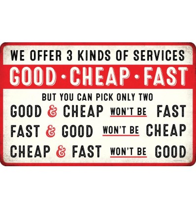 Good Cheap Fast Steel Sign 90158226